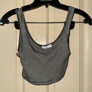 Checkered short cropped tank top